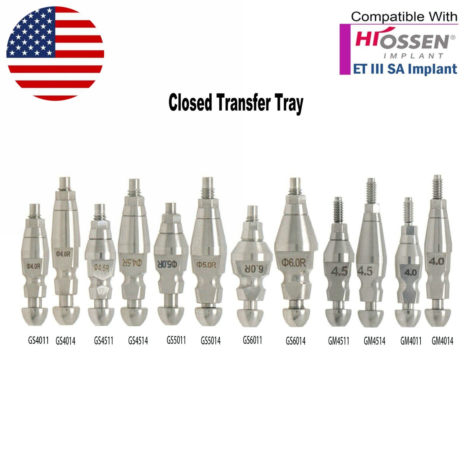 Dental Lab Analog Transfer Impression Coping Open Closed Tray Fit Hiossen Osstem