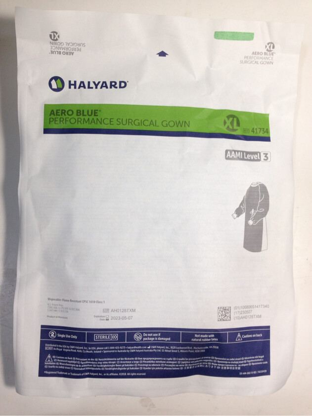 Level 3 halyard 41734 Performance AAMI Surgical Gown – Aero Blue, X Large