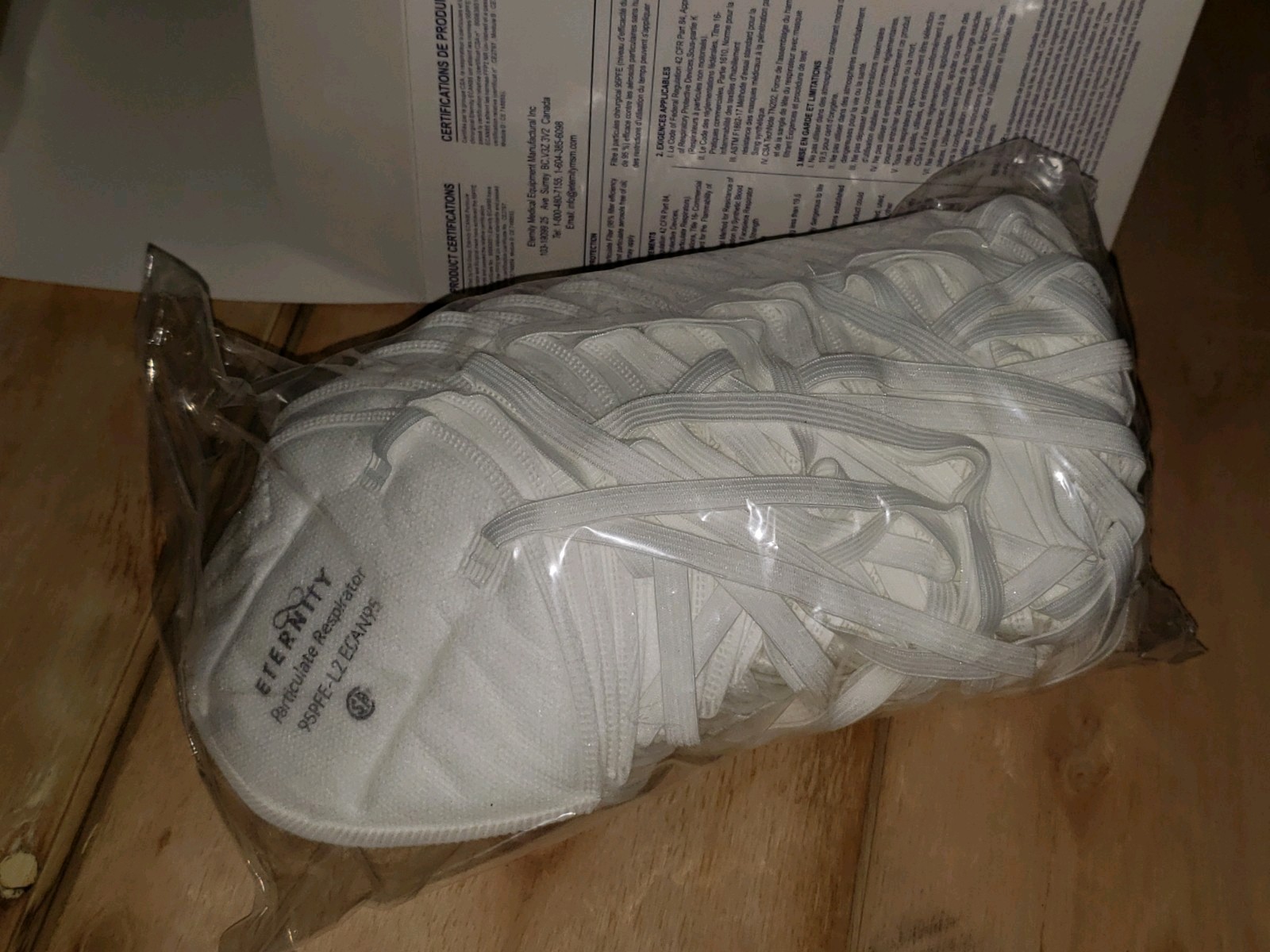 100 Pcs 95FPE Particulate Respirator Surgical Mask CSA Approved Filters 95%+ PFE