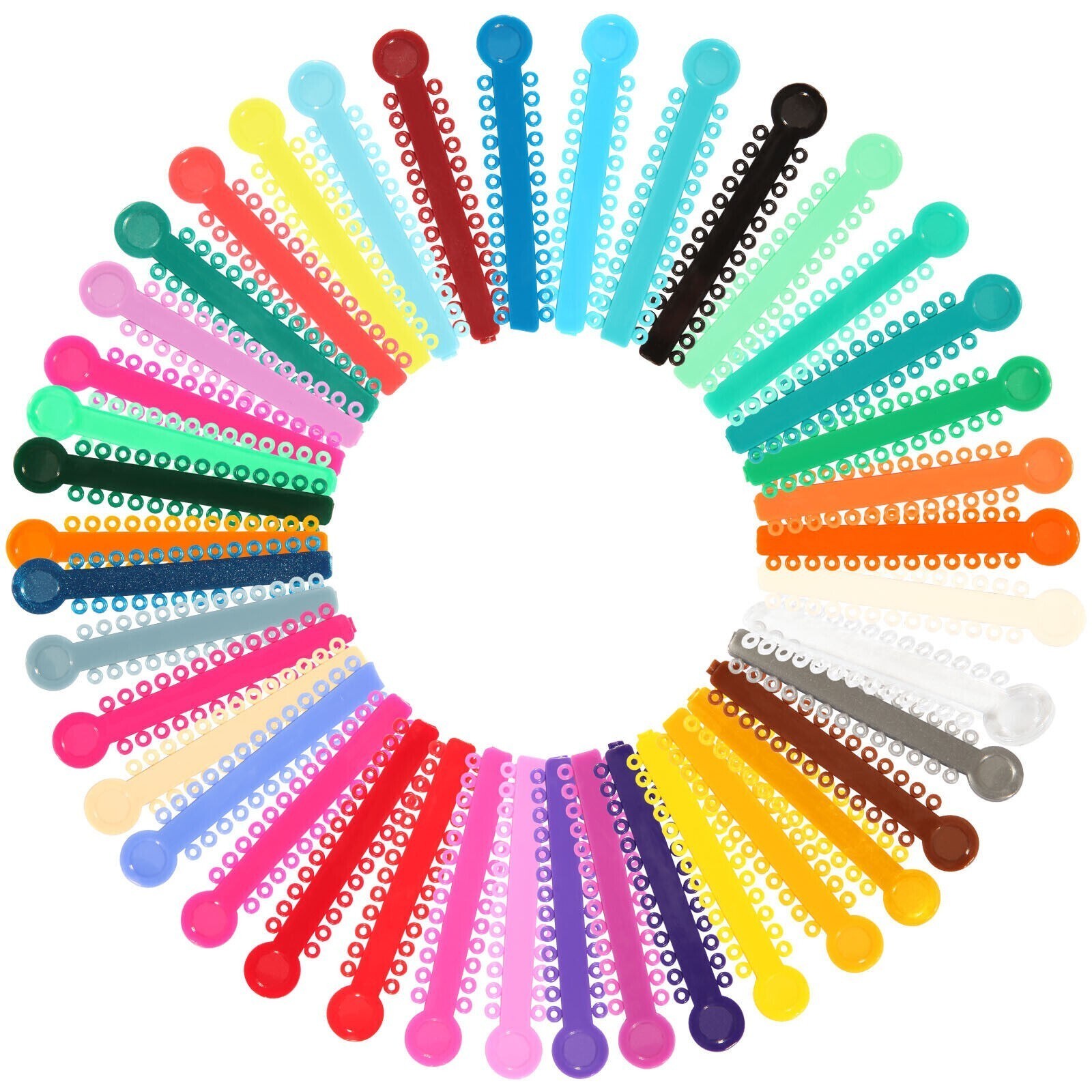 45 Color Dental Elastic Ligature Ties Rubber Power Bands for Orthodontic Braces