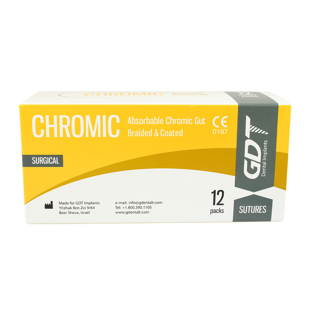 Chromic Monofilament Gut 3/0 Suture Emergency First Aid Home Wound Treating 75cm