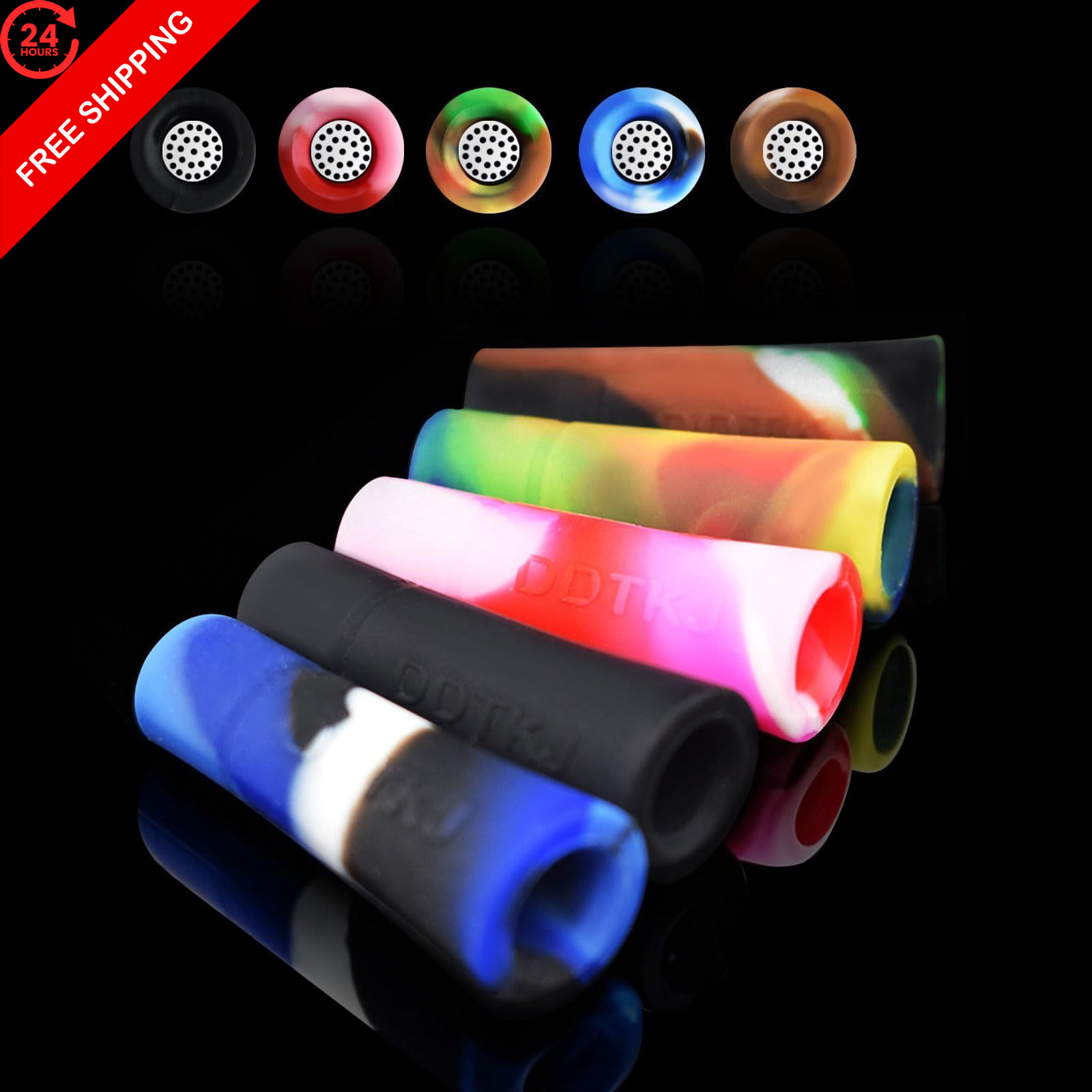 5PCS Colorful Reusable Silicone Filter Tips for Pre One Size, Mix Colors
