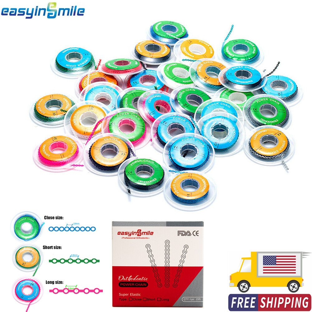 Easyinsmile Orthodontic Braces Super Elastic Power Chains Durable Dental Bands