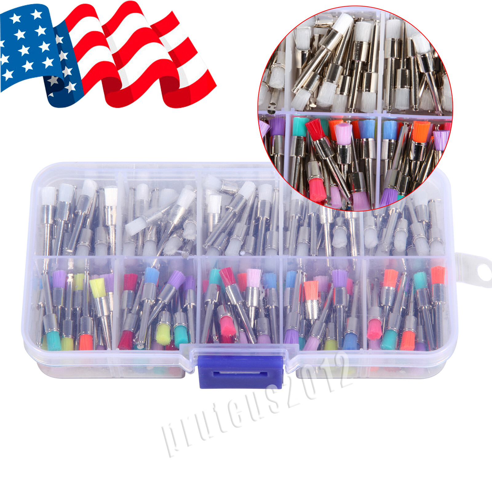 200Pcs SKYSEA Dental Flat Polishing Brush Brushes For Low Speed Handpiece