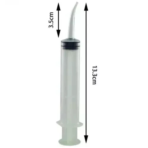 Dental Lab Disposable Plastic Curved Irrigation Syringes Measurement Tips 12ml