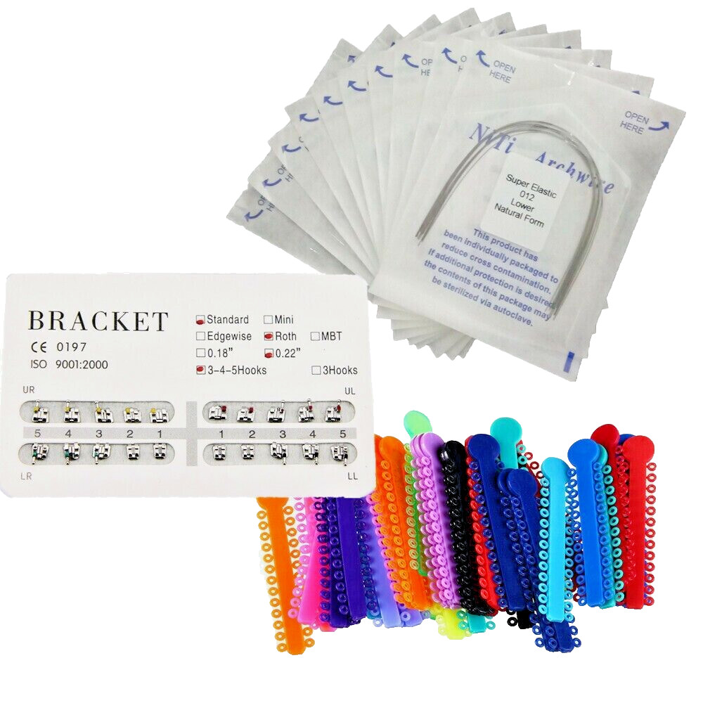 Dental Orthodontic Braces Kit 0.022 Roth Brackets/Ligature Ties/NiTi Arch Wire