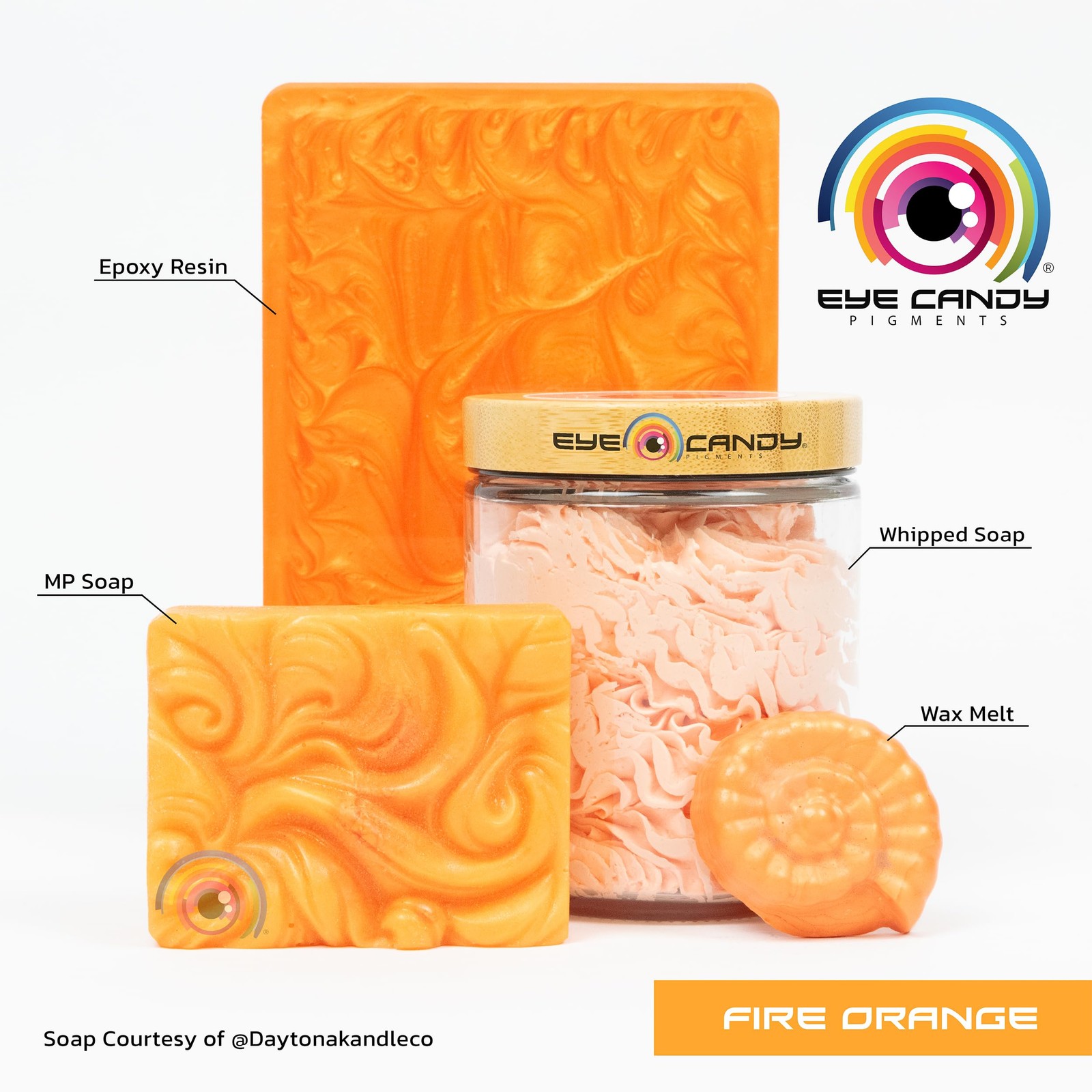 Eye Candy Pigments Premium Orange Mica Powder – Fire 50G,