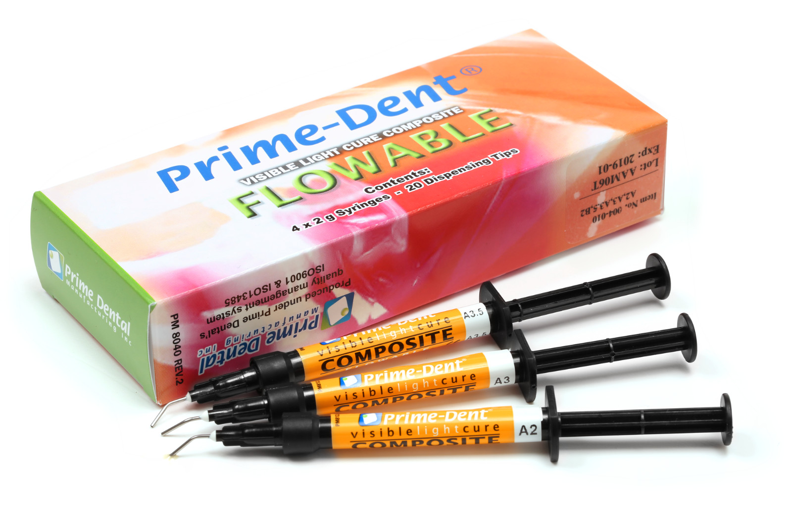Prime-Dent Dental Flowable VLC Light Cure Composite 4 Syringe Kit – A1