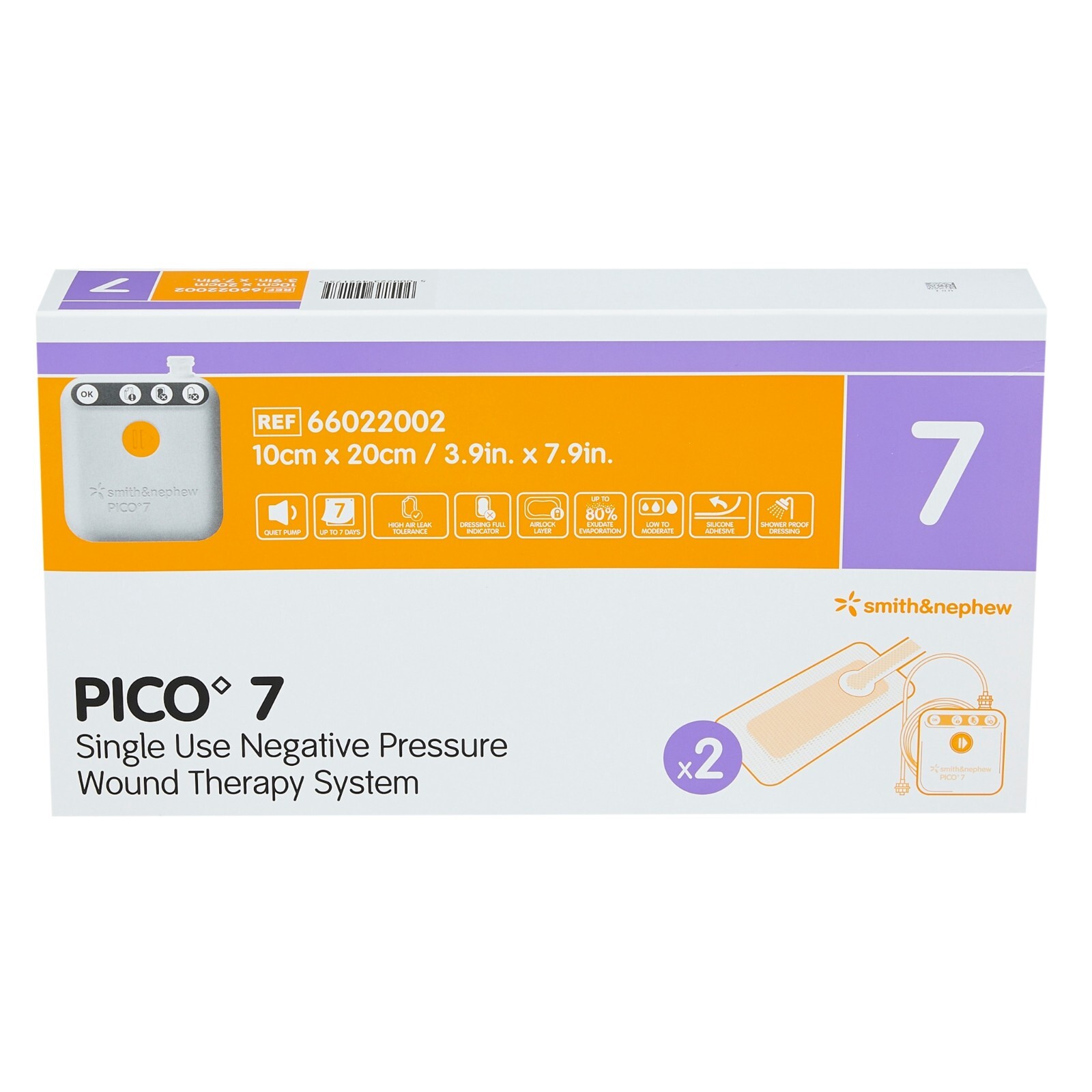 *1-Box* Smith & Nephew Pico 7 Wound Therapy 3.9″ x 7.9″ System 66022002
