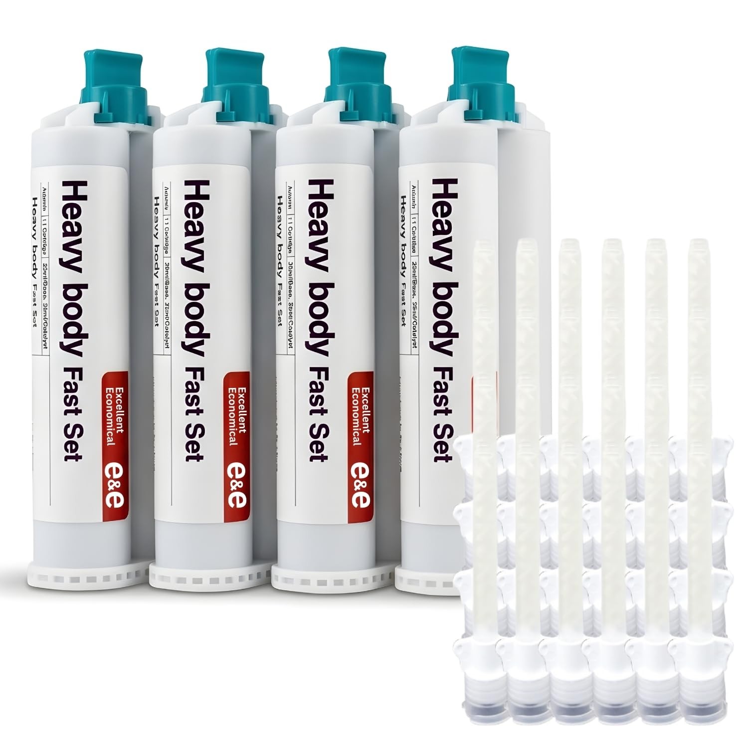 E&E Heavy Body Fast Set, Set of 4 X 50ml Cartridge + 24 Mixing Tips, 40…