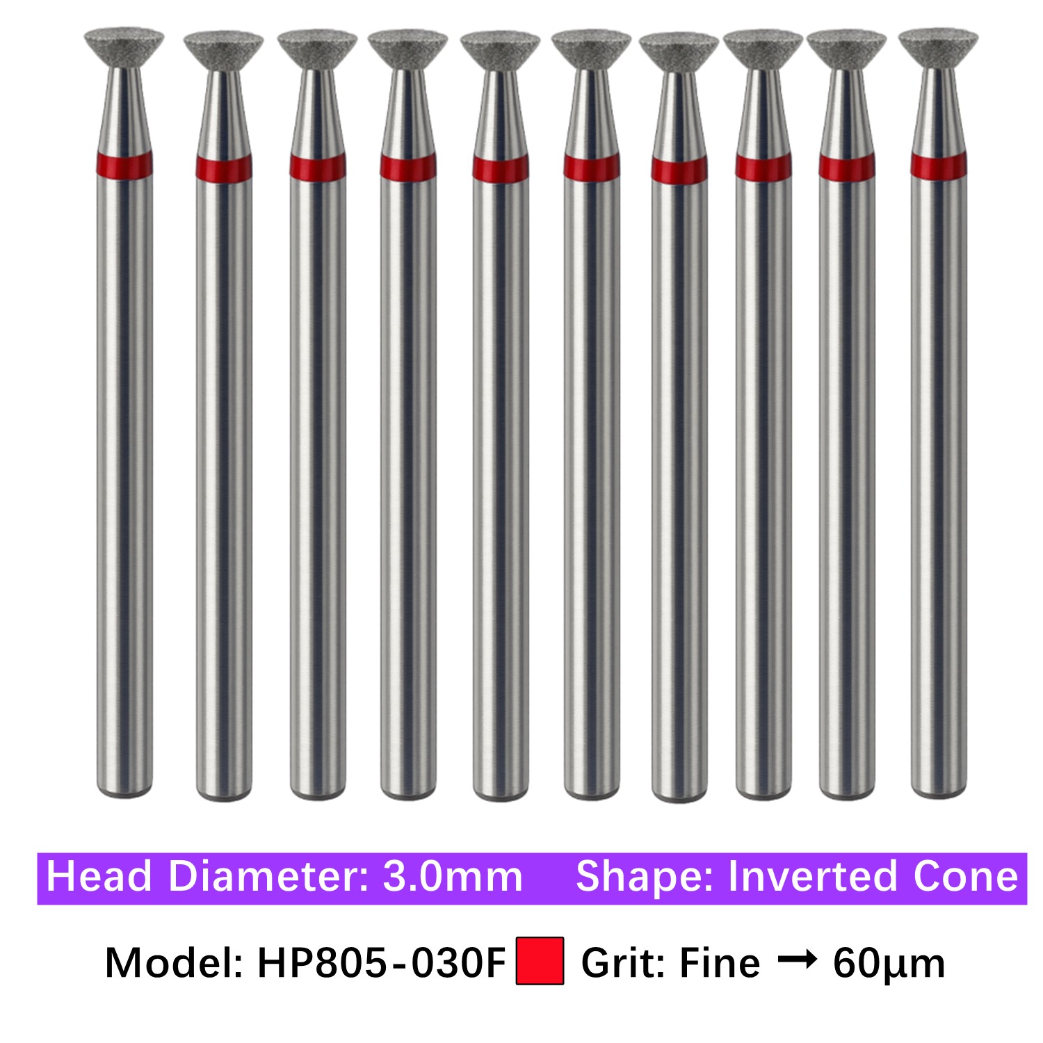Vakker Dental HP Diamond Bur Long Straight Grinding Burs for Low Speed Handpiece