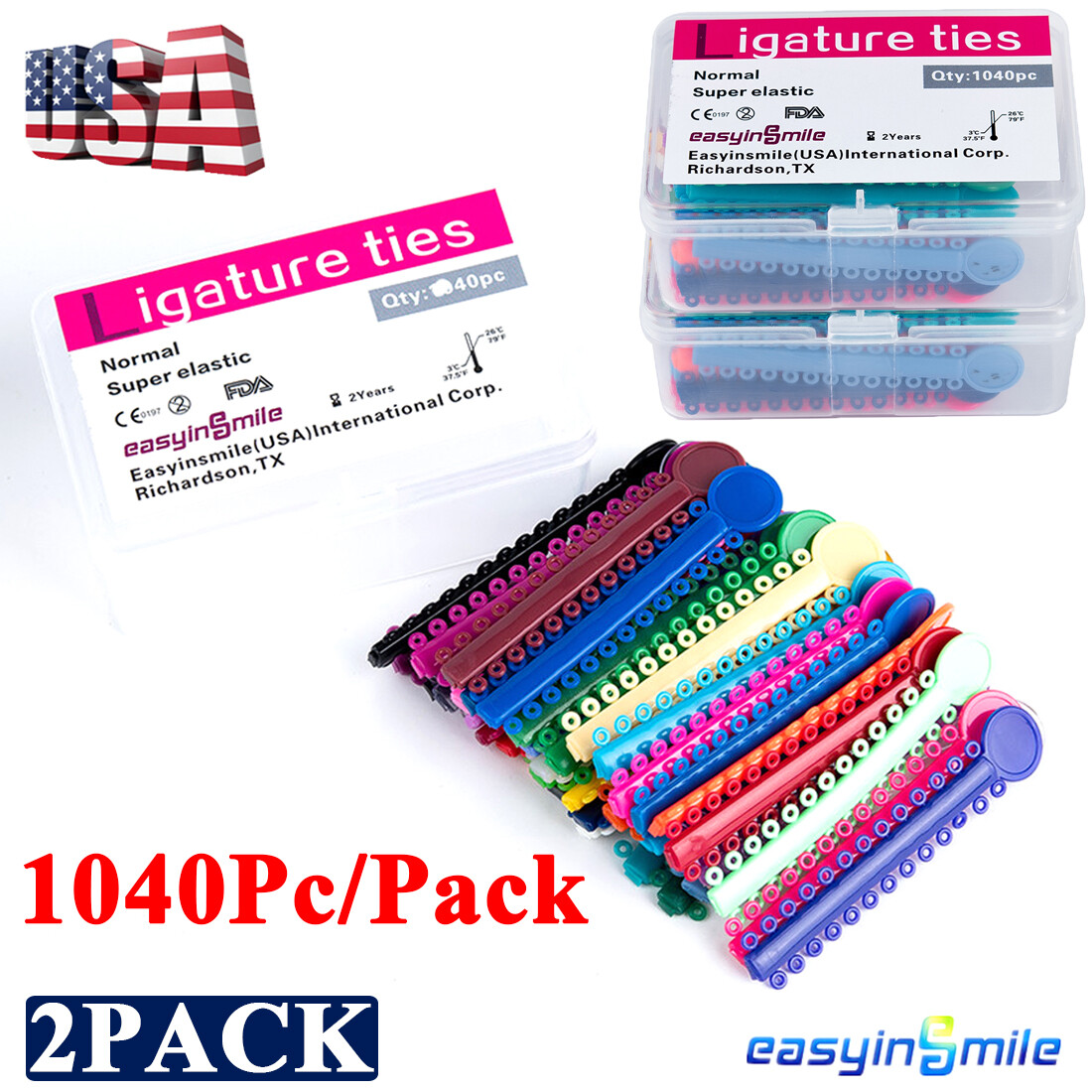 2040Pcs Orthodontic Elastic Ligature Ties Rubber Power Bands for brakets Braces