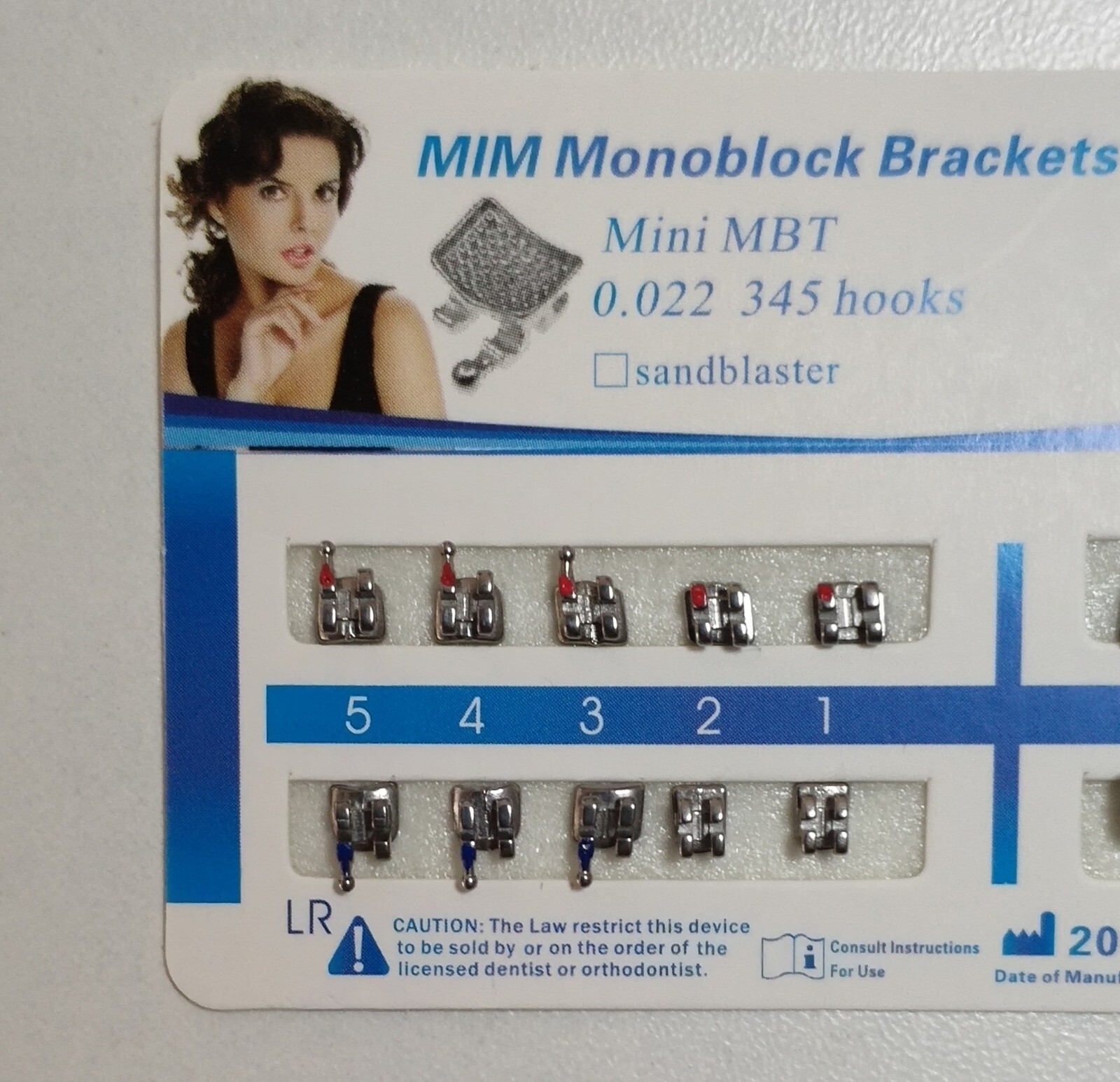 100 Sets Dental Orthodontics MIM Monoblock Metal Brackets Mini MBT 022 345 hooks