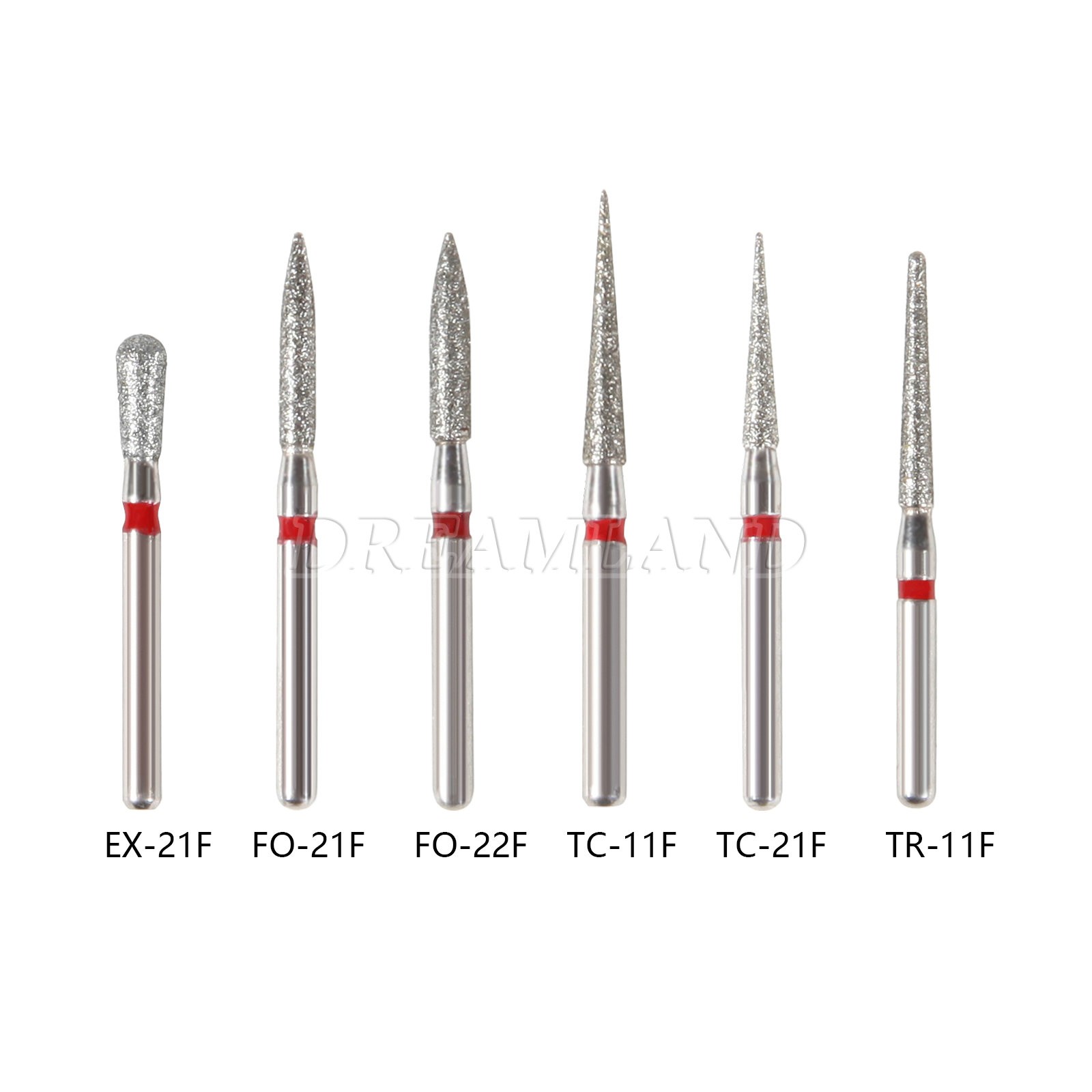 100 piezas/20 tipos Burr fresas de diamante salees FG medio 1,6mm FG1.6mm SKY