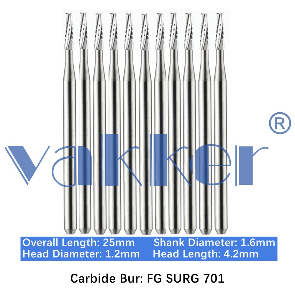 10/Pk Dental Surgical Round Burs 2 4 6 8 FG SURG 25mm Carbide Bur for High Speed