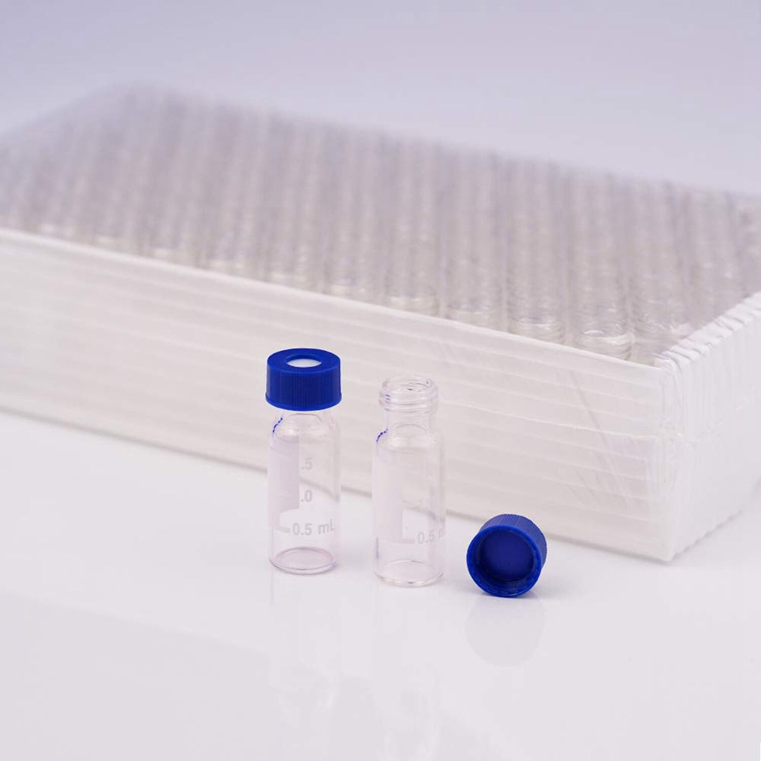 1000PCS 2ml Autosampler Vials+Pre-Slit Caps 9-425 Glass Bottle Screw Top HPLC GC