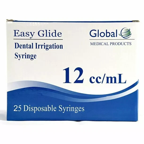 Curved Tip 12cc Oral Irrigation Syringes Disposable Dental Utility (Choose Qty)
