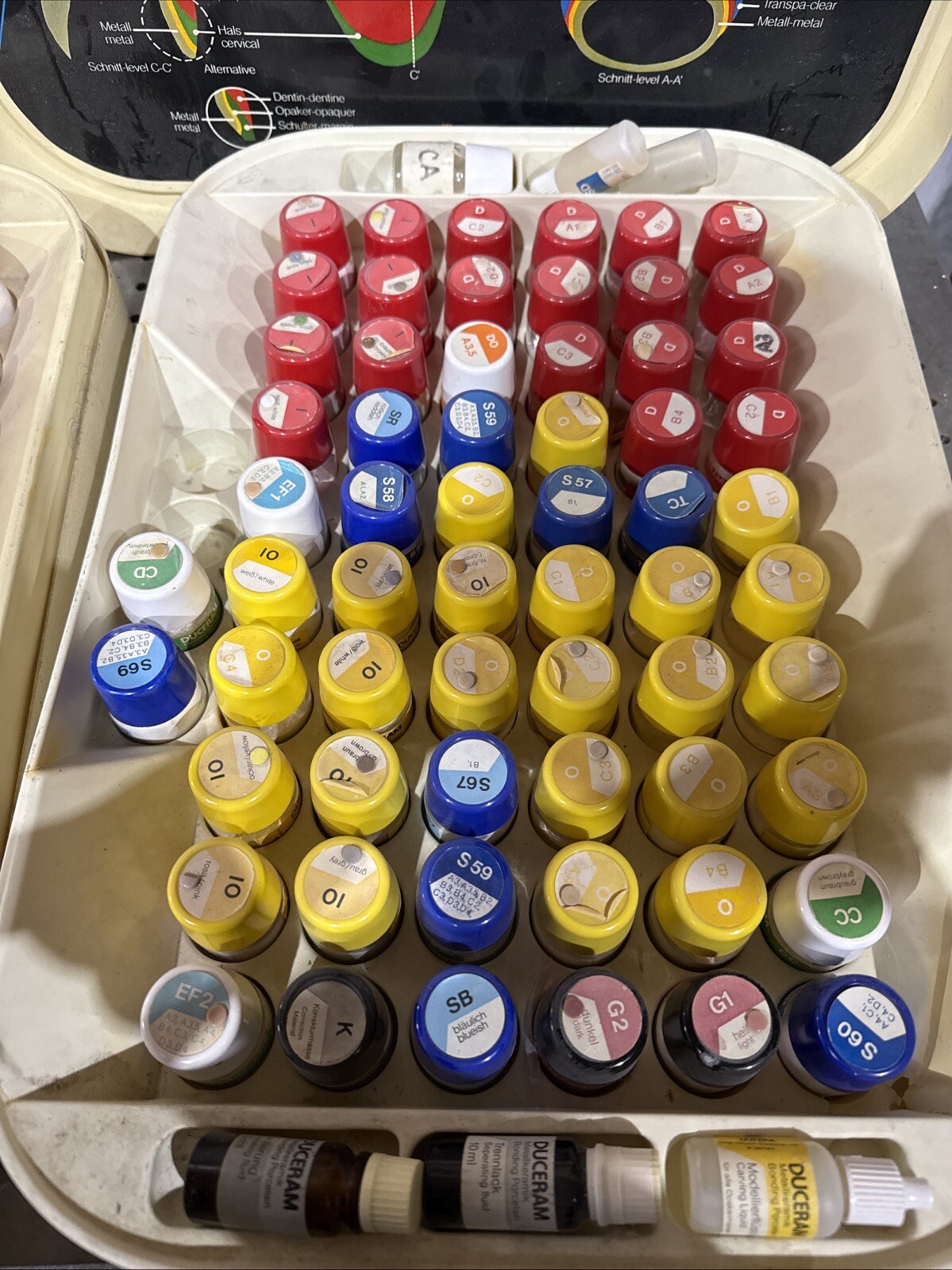Duceram Metalkeramik Dental Labratory Porcelain Powder Large Set 133 Pcs