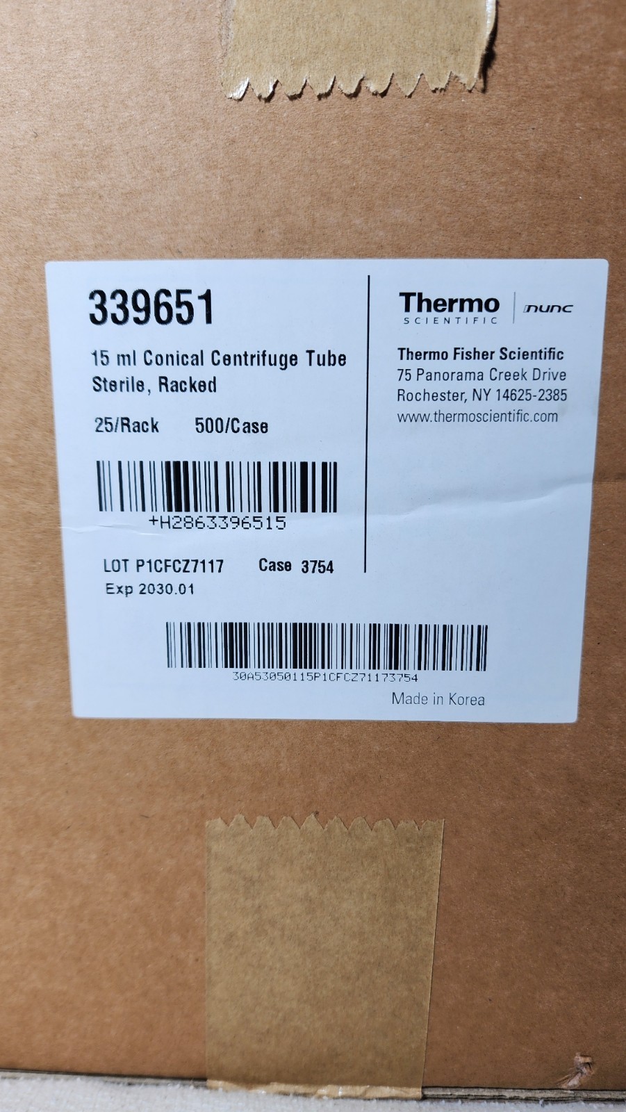 Thermo Scientific 339651 Nunc Conical Centrifuge Tubes, Racked Case of 500