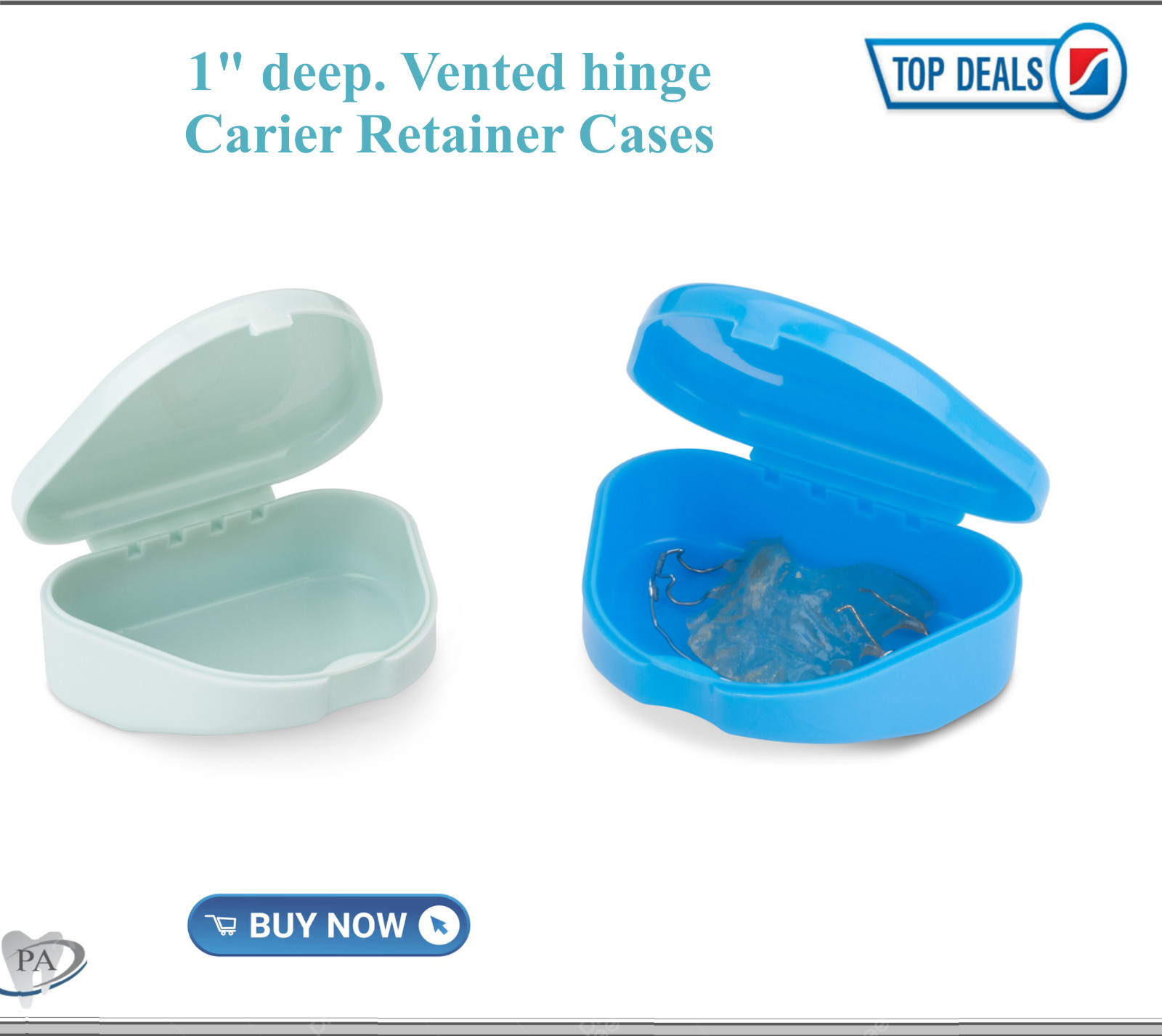 Dental Ortho Retainer Case Denture Storage Box Mouthguard Container, 1″Deep 10Pk