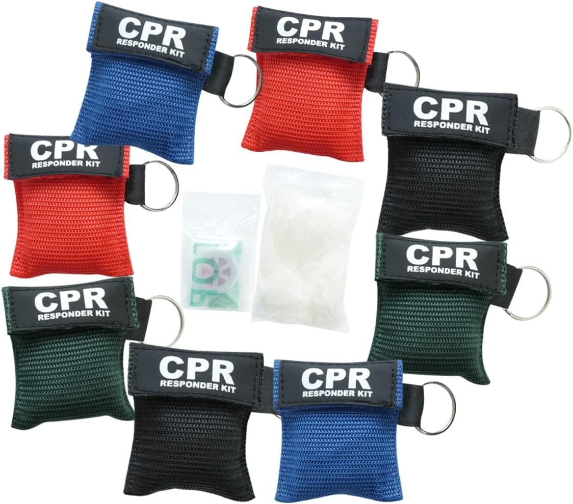 CPR Mask and PVC Disposable Gloves 20PCS for Pocket or Key chain, CPR Emergency