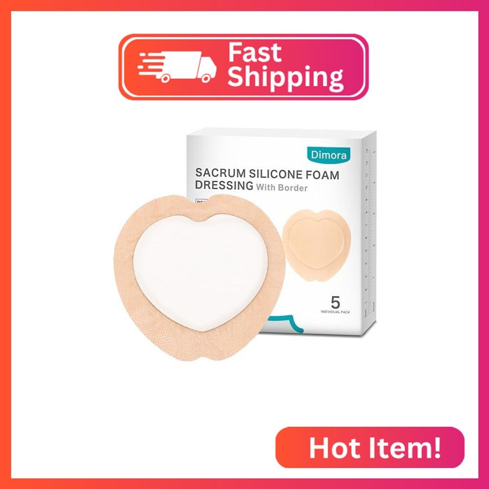 Dimora Wound Dressing Sacrum Foam Bandages Silicone Adhesive Border 7.08″x7.08″