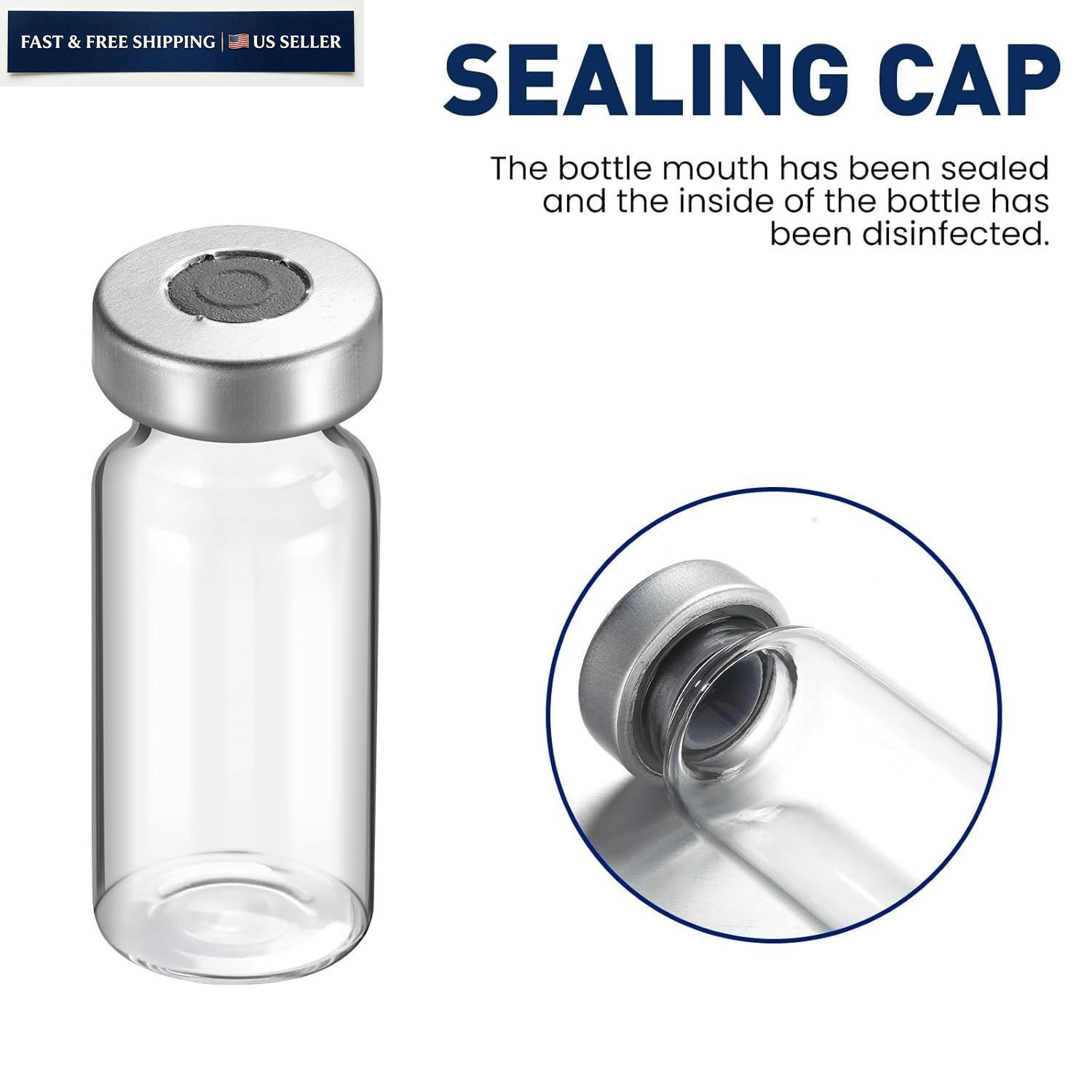 5ml Sterile Vials with Self Healing Injection Port and Sealing Cap, 5ML-12P
