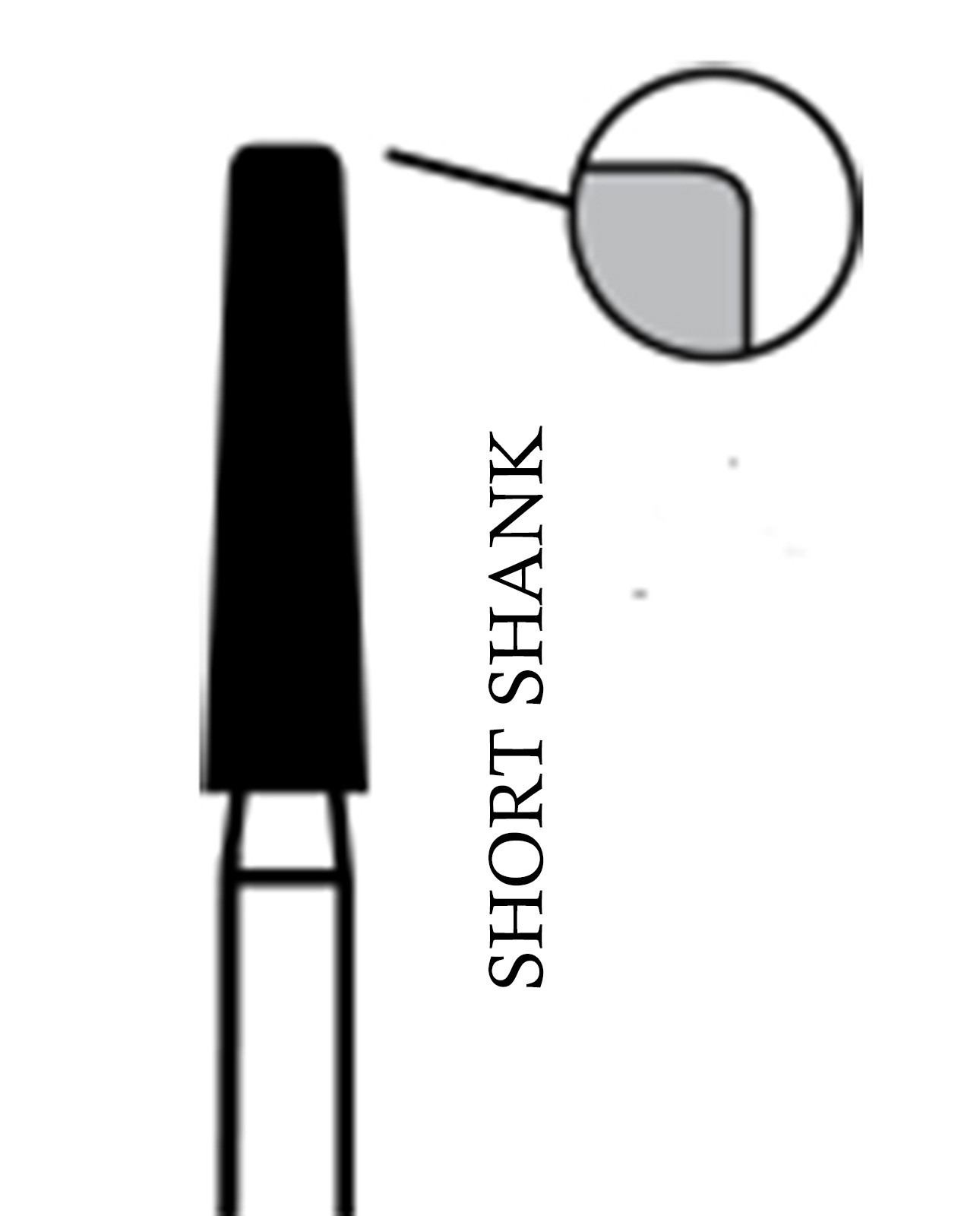 CROSSTECH Dental Diamond Short-Shank MODIFIEDSHOULDER-847KR/018SC, MB4LRXC-5Burs