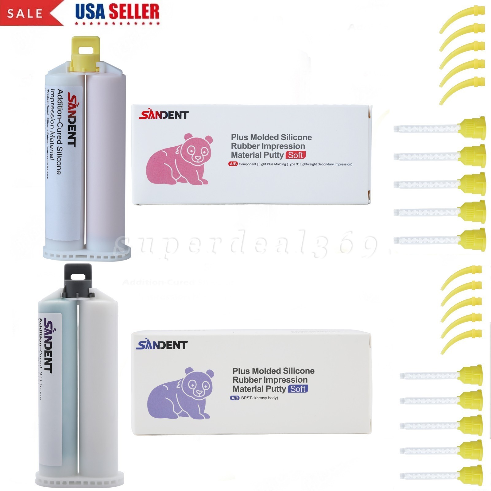 Dental Impression Material VPS Light/Heavy Body Fast Set (Cartridge & Tips) PVS