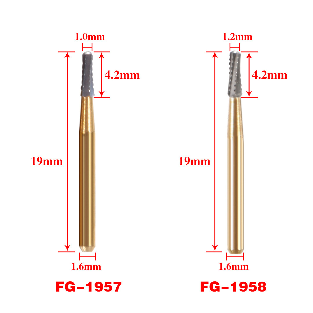 Dental Tungsten Carbide Burs High Speed Drills FG1957/FG1958 Dia. 1.6mm