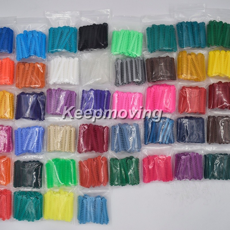 1040 Pcs/Pack Dental Orthodontic Ligature Ties Elastic Rubber Bands 44 Colors