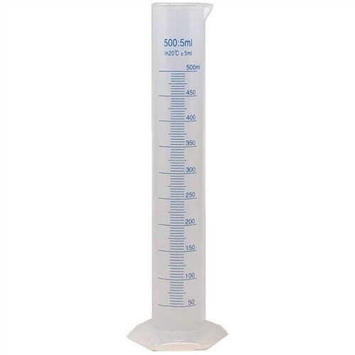6 Polypropylene Plastic Grad Cylinder Sets -5 Sizes- 10,25,50,100,250ml