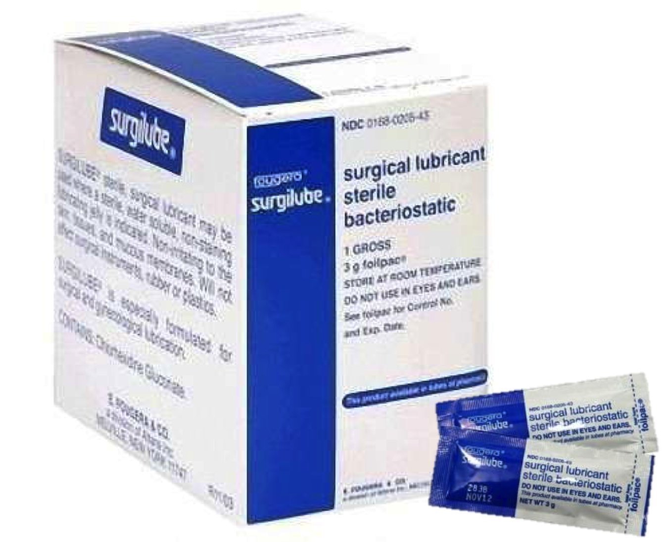 Surgilube Surgical Lubricant Sterile Bacteriostatic Jelly Foil Pac 3g 144 Count