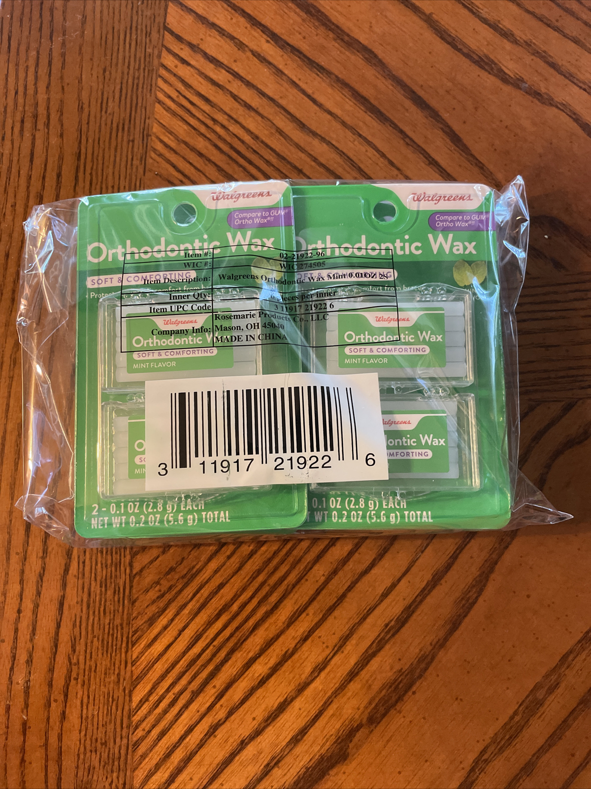 Walgreens Orthodonic Wax 6 Pack Mint Flavor