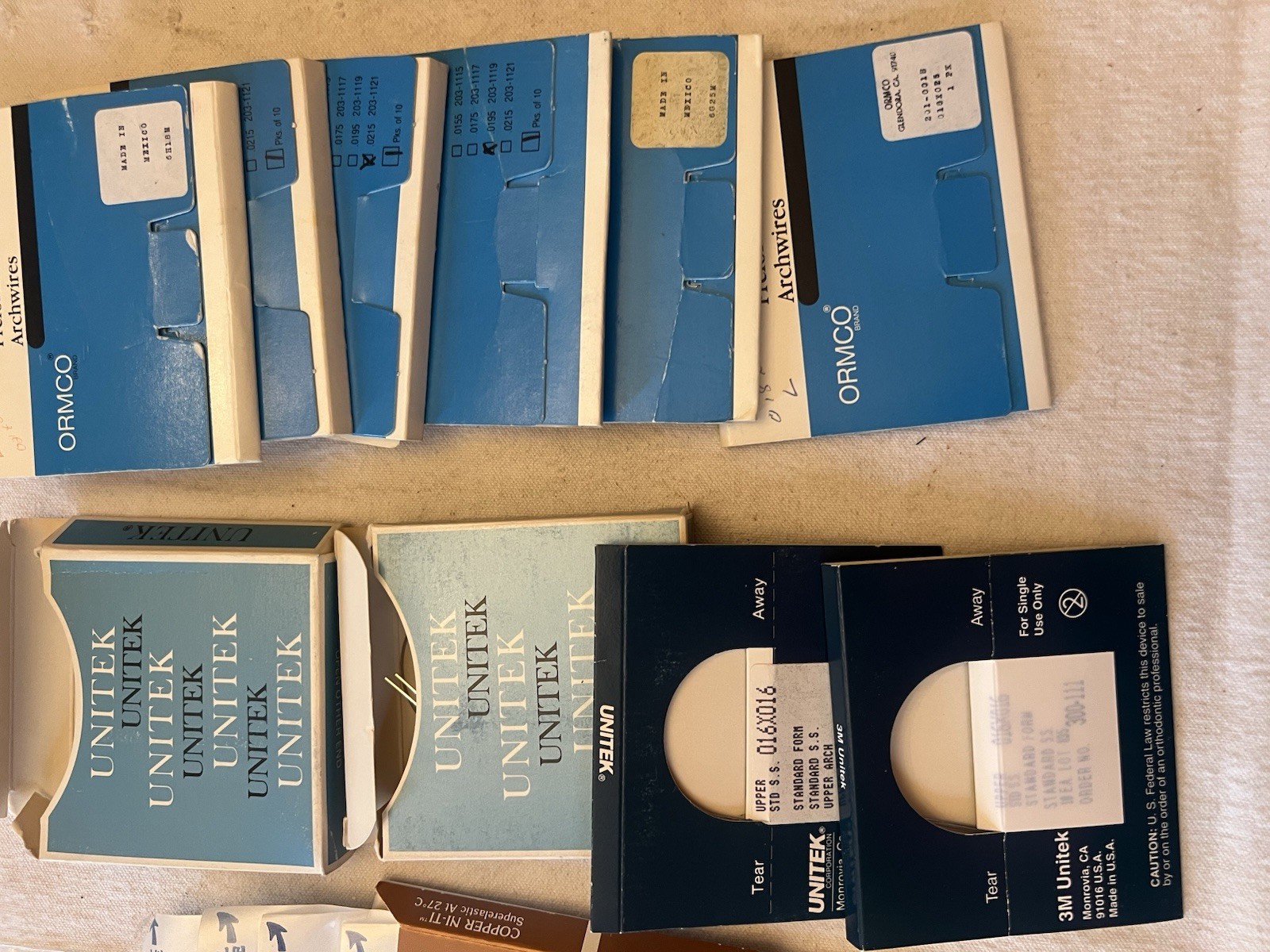 Ortho Archwires Lot Ormco 3M Unitek GAC NiTi SS Mixed Sizes 100+ Packs VTG