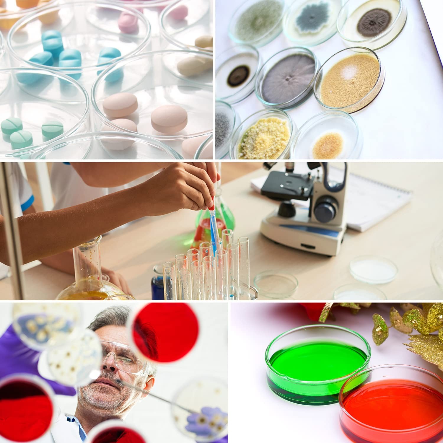 90mm Glass Lab Petri Dish Lab Petri Plates Dishes Reusable w/ Lids Autoclavable