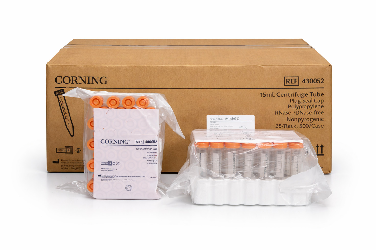 15mL Centrifuge Tubes Conical Sterile , (1) 50/Pack – Corning 430052