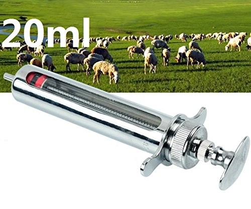 20ml Reusable Stainless Steel Hypodermic Veterinary Animal Syringe Glass for …