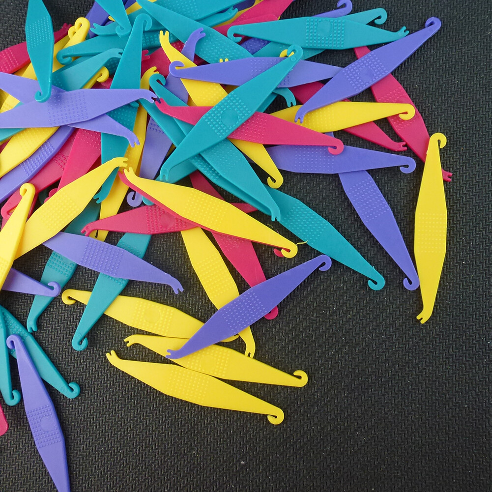 100Pcs Dental Orthodontic Placers 6cm Elastic Rubber Band Mix Color For Braces