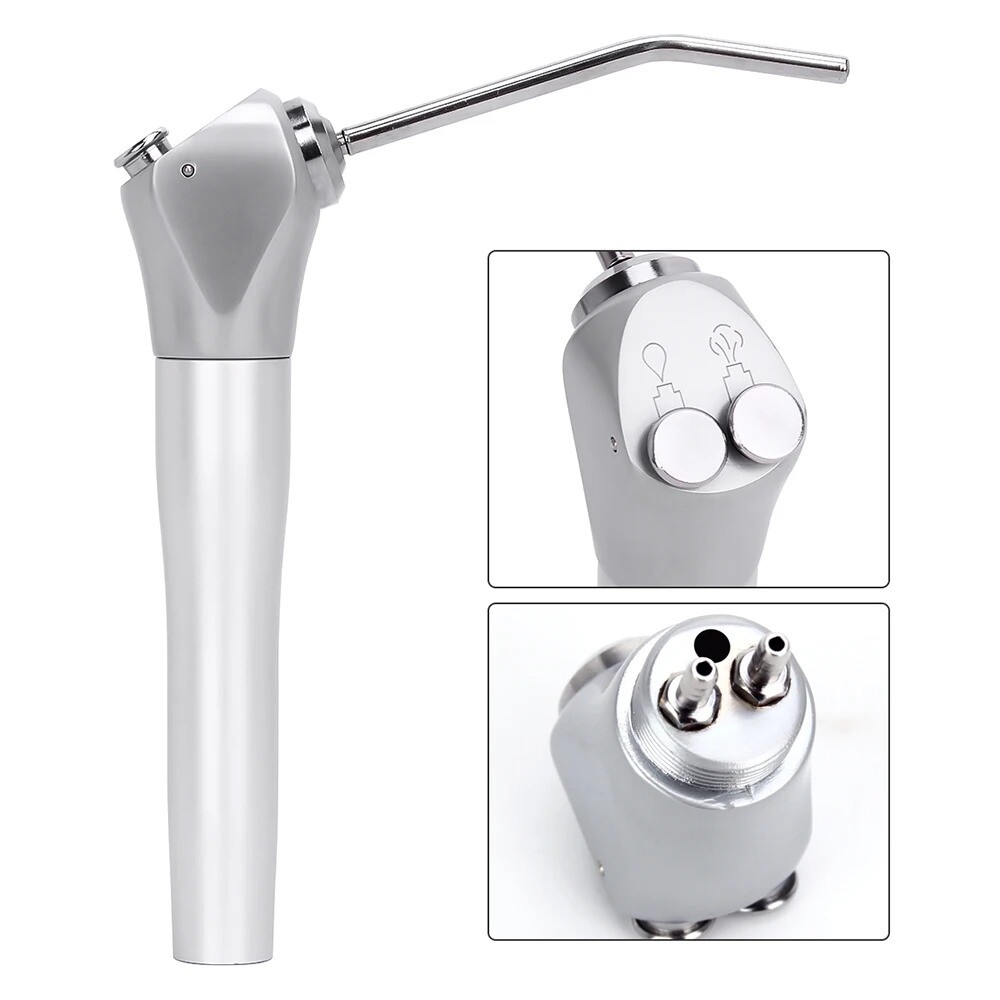 EASYINSMILE Dental 3 Way Air Water Spray Triple Syringe Handpiece 2 Nozzles Tips