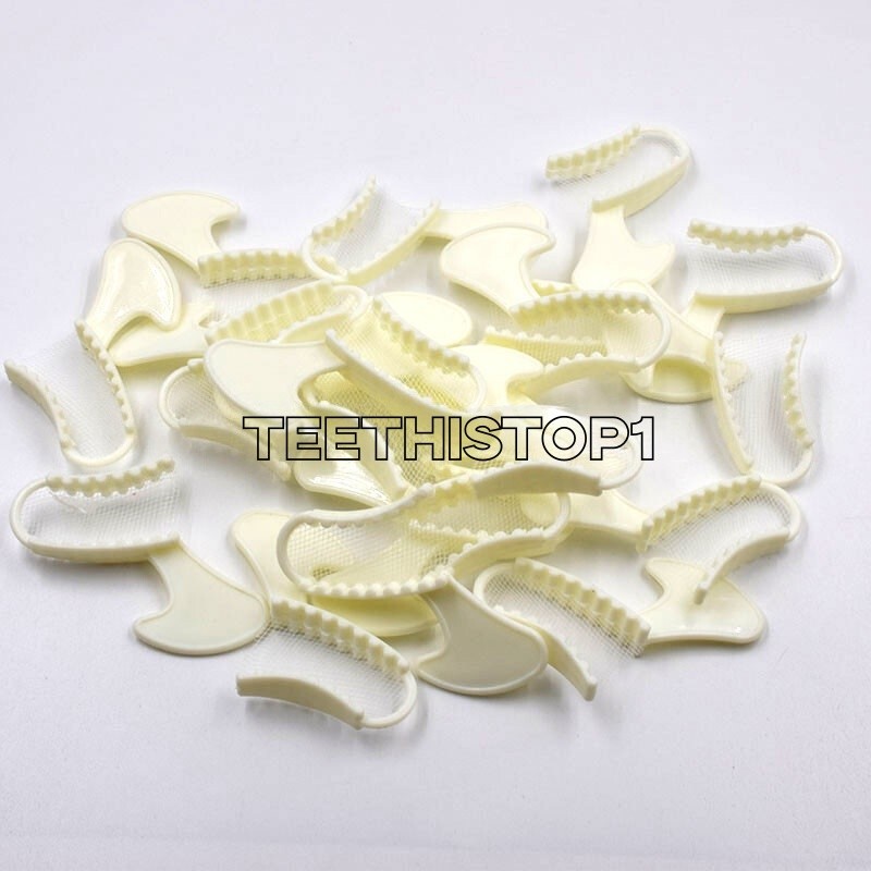 50 Pcs/Bag Dental Disposable Triple Impression Bite Registration Trays F/A/P/Q/S