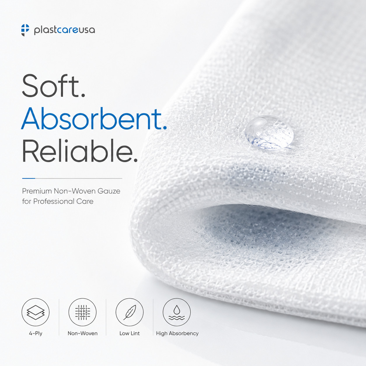 1000 4×4 Non Woven Sponges 4-Ply, Non-Sterile Cotton Dental Gauze Pads
