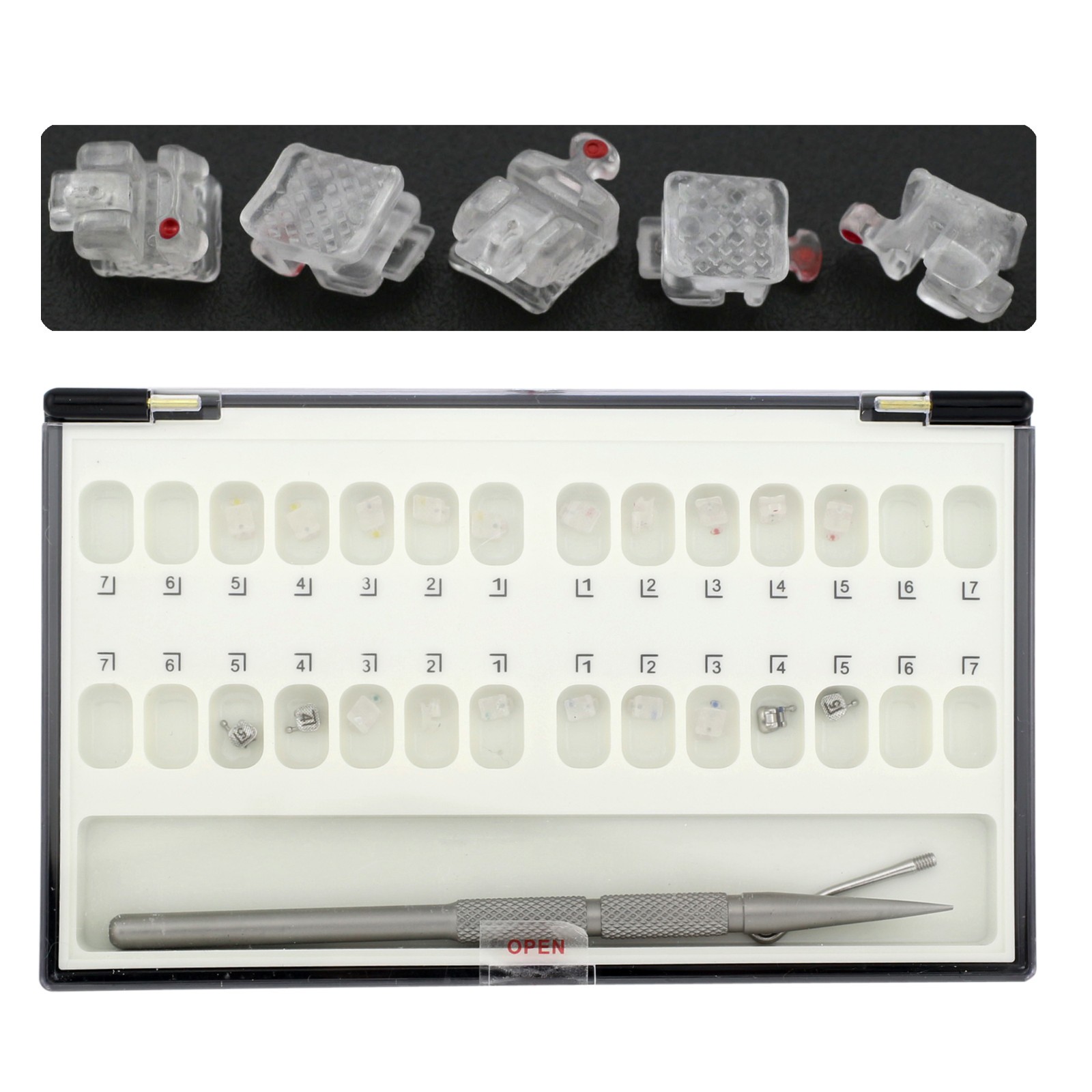 Orthodontic Ceramic Self Ligating Brackets Damon Clear Copper NiTi Arch Wire STD