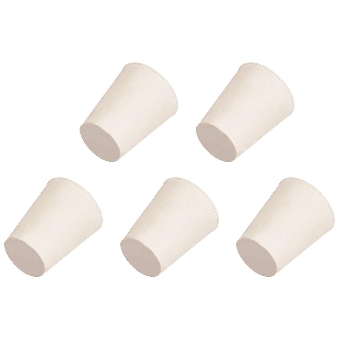 uxcell White Tapered Shaped Solid Rubber Stopper for Lab Tube 15x20x26mm