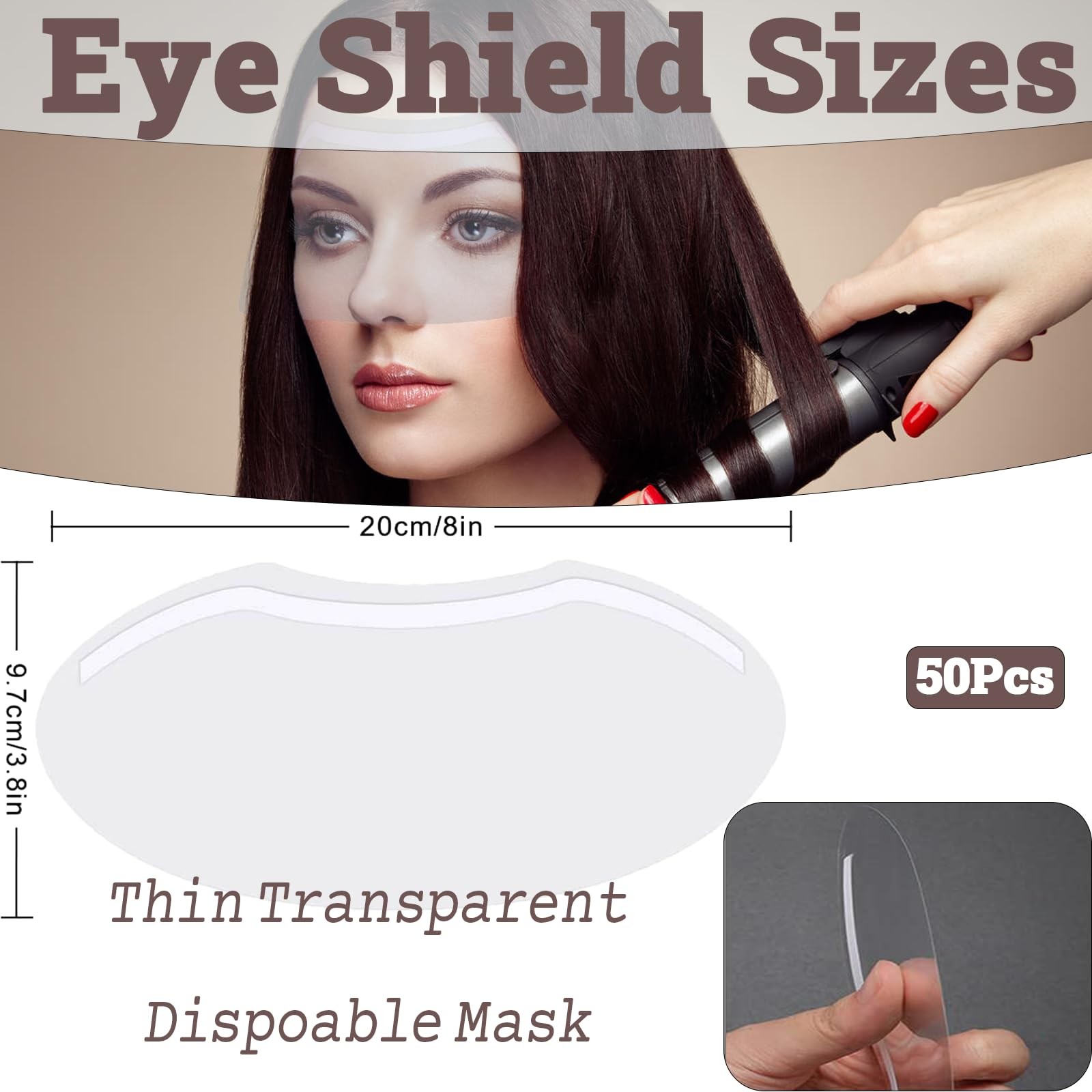 QIOOLEEO 50 Pcs Disposable Shower Face 1 Count (Pack of 50), Clear Eye Patch