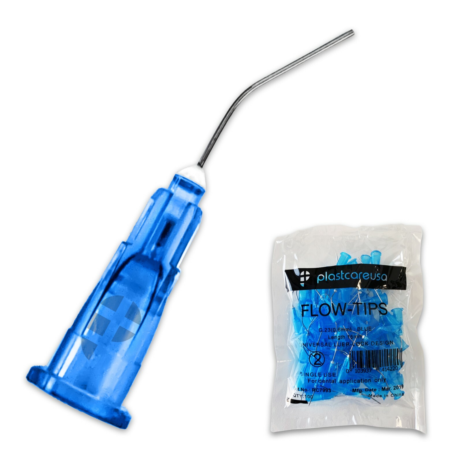 400 Blue 23 Gauge Etch Dental Pre Bent Flow Dispensing Tips (4 Bags)