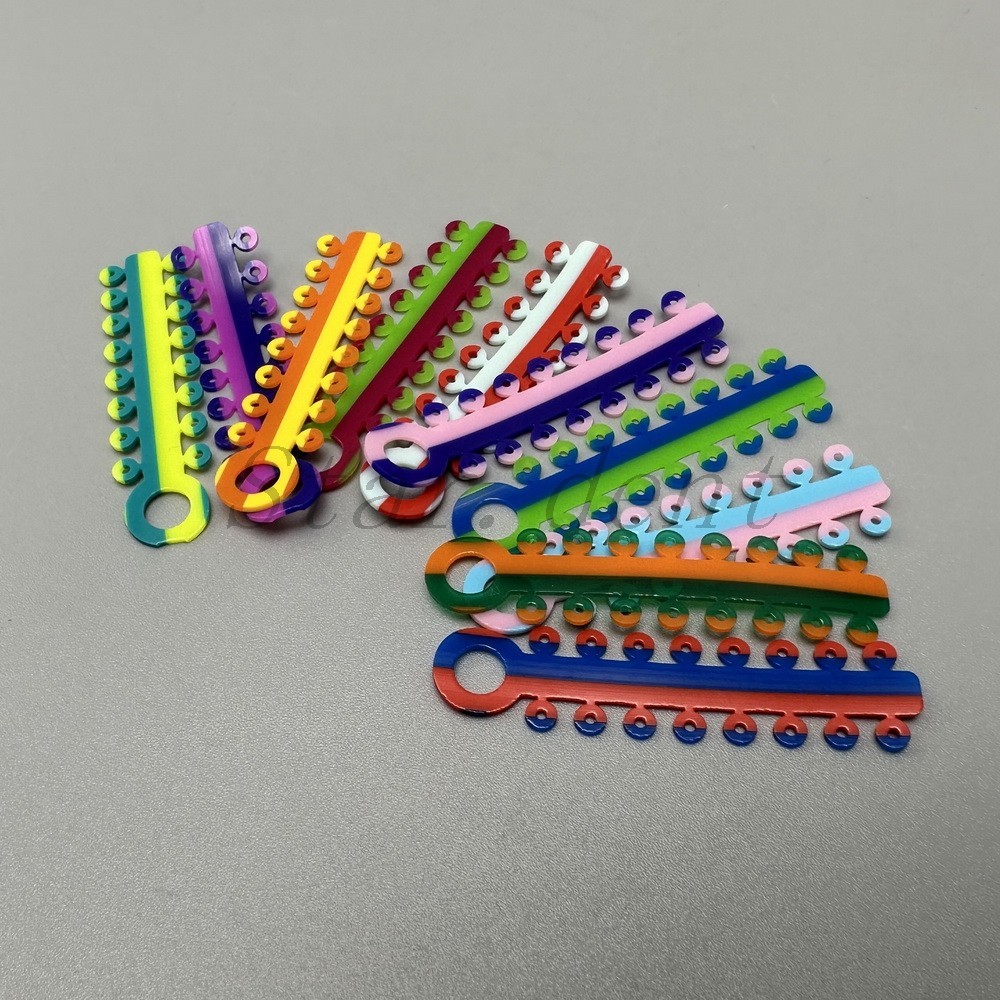 Dental Orthodontic Elastic Ligature Rubber Ties Bands Braces Single/Double Color