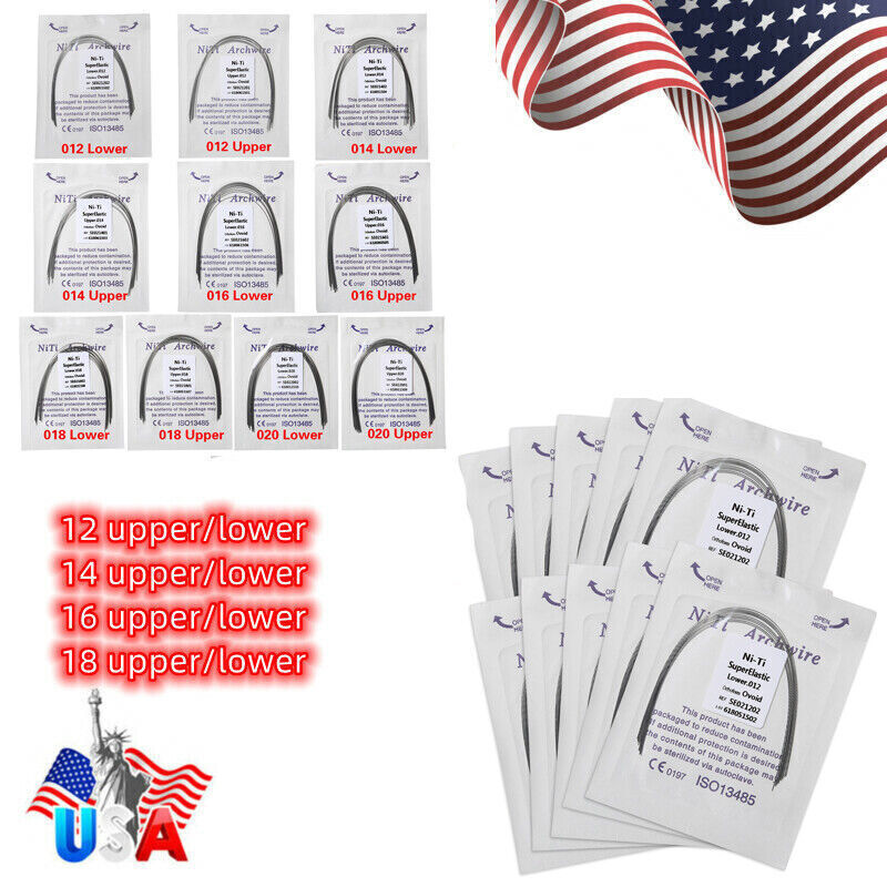 Dental Orthodontic Bracket Roth MBT 022 /Round NiTi Arch Wire/ Ligature Tie BA
