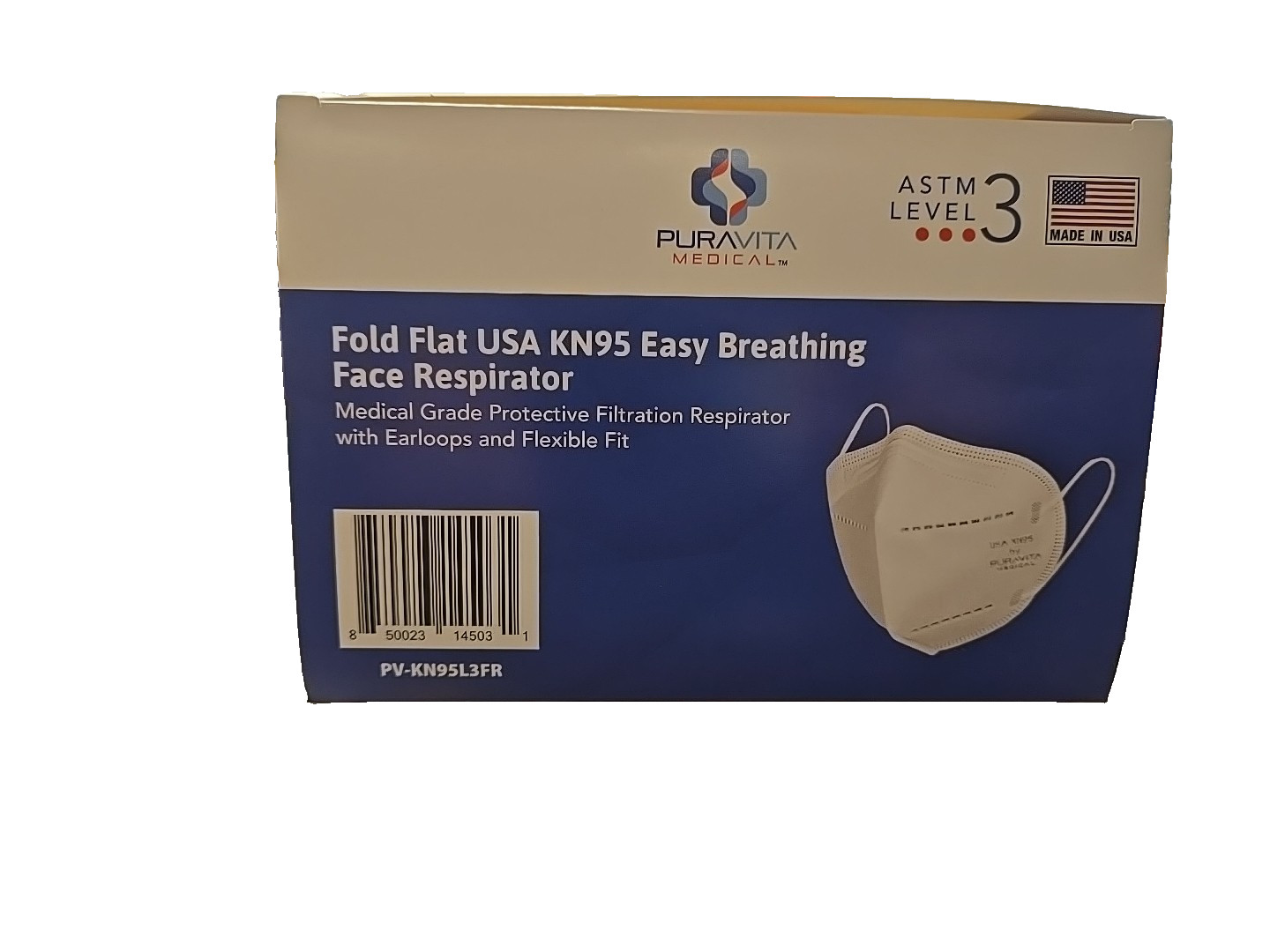 PURAVITA, KN-95 Mask, individually wrapped!, 20 masks per box. MADE IN THE USA!