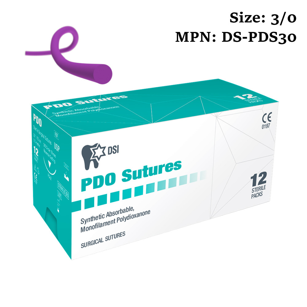 3×12 Surgical Suture PDS Polydioxanone Emergency First Aid Home Wound Treating